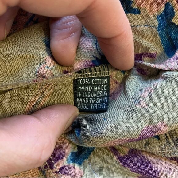 Nwt Gypsy Soul purple tan floral  pleated tank top camisole size S/M - Picture 7 of 9